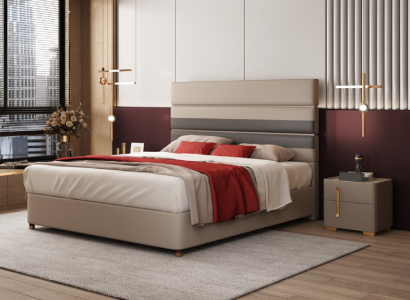 Modernes Design Bett 180x200 Kunstleder Betten Doppel Schlaf Zimmer Hotel